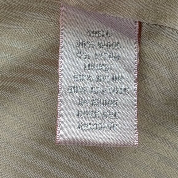 Rebecca Taylor Blazer Womens 6 Tan Lace Detail Hook Eye Long Sleeve Wool Blend - Picture 8 of 16